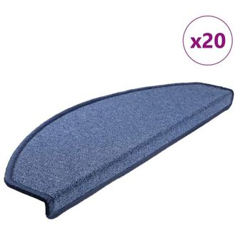 vidaXL Alfombrillas Para Escaleras 20 Unidades 65x24x4 Cm Azul Semicircular Grande Vidaxl