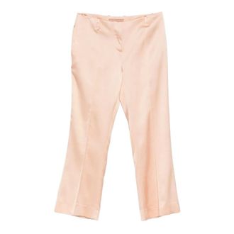 Ermanno Scervino Cropped Trousers, female, Pink, Size: S Cropped Flared Trousers