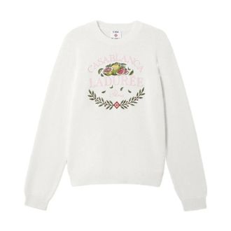 Casablanca Maglione Girocollo in Cotone - - Sweatshirts & Hoodies - Uomo - Bianco - S