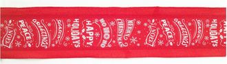 Melrose International Red and White Christmas Sentiment Ribbon (Set of 3) - Red