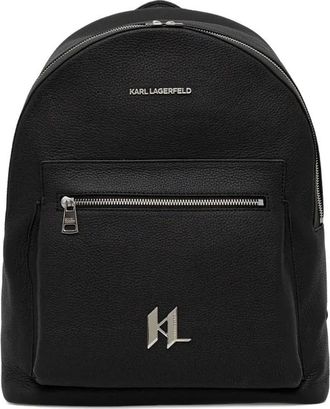 Karl Lagerfeld zip logo backpack - Black