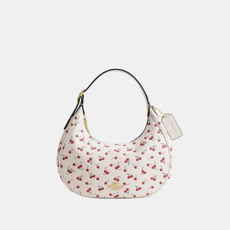 Coach Womens Emily Shoulder Bag With Cherry Print - White Leather - One Size