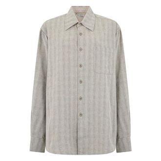 Our Legacy Casual Shirts, male, Gray, Size: L Striped Shirt