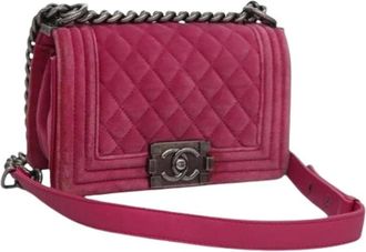 Chanel Pre-owned Cross Body Bags, female, Pink, Size: ONE SIZE Pre-owned Boy Flap Bag