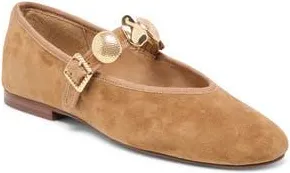 Dolce Vita Relan Mary Jane Ballet Flat in Light Brown Suede at Nordstrom Rack, Size 11