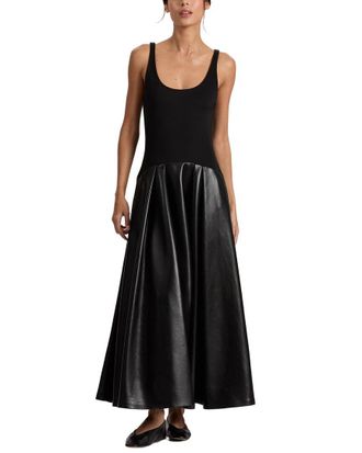 Alice & Olivia Alice + Olivia Adley U-Neck Drop Waist Midi Dress