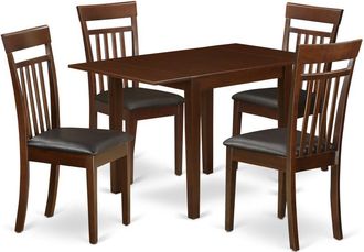 East West Furniture Dining Room Set Mahogany, NDCA5-MAH-LC