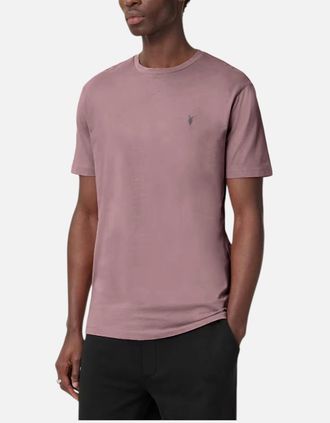 AllSaints Allsaints Mens All Saints Mens T Shirts Crew Neck Slim Short Sleeve Casual Summer Cotton Tee - Pink - Size: 46
