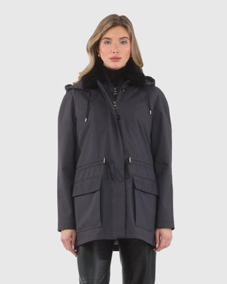 Gorski PARKA WITH DETACHABLE HOOD AND SELECT SHEARLING LAMB COLLAR, REMOVABLE VEST (2 PCS)