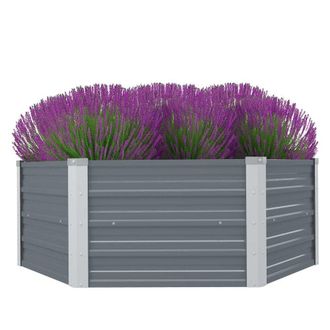 vidaXL Raised Garden Bed 50.8x50.8x18.1 Galvanised Steel Gray, 42405