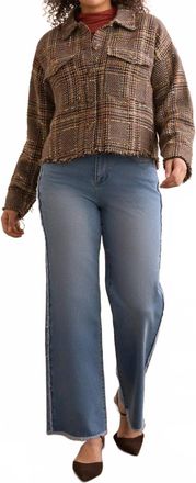 Tribal Tweed Fashion Frayed Edge Jacket In Cocoa