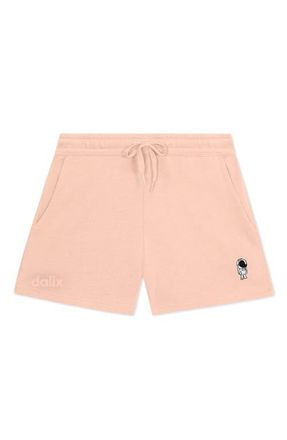 Dalix Womens Astronaut Midweight Washed Fleece Shorts in Blush at Nordstrom, Size Xx-Large