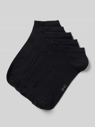 Camano Sneakersocken im 5er-Pack mit gerippten B&uuml;ndchen in Black, Gr&ouml;&szlig;e 35-38