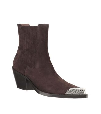 PARIS TEXAS Dark Brown Slip-on Suede Boots
