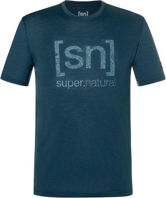 super.natural Logo Lines Tee Merinoshirt f&uuml;r Herren | blau