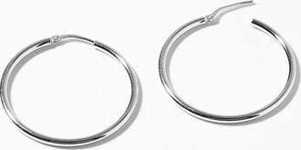 Simons Womens Fine silver Hoop Earrings