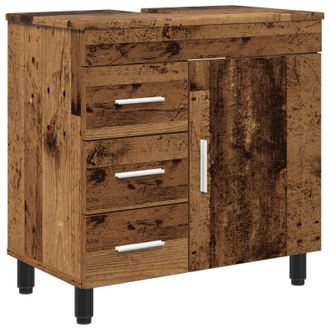 vidaXL Unidad De Tocador De Ba&ntilde;o Madera Envejecida 60 X 35 X 60 Cm Vidaxl