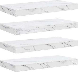 vidaXL Estante De Pared 4 Pcs M&aacute;rmol 50 X 23,5 X 4 Cm Vidaxl