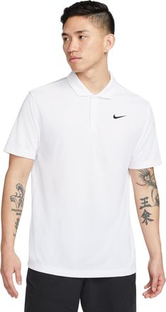 Nike Mens Nike Small Logo Solid Color Short Sleeve White Polo Shirt DH0858-100