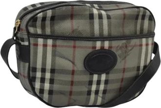 Burberry Pre-owned Schoudertas - Dames - Vintage Schoudertas - Grijs - ONE Size - Leer - Vintage