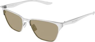 Saint Laurent Cat Eye Zonnebril - Dames - Zonnebrillen - Grijs - 55 MM - Nylon - Accessoires