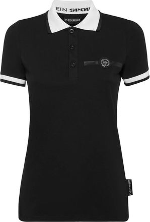 Plein Sport Tops, Dames, Zwart, M, Katoen, Polo Shirt Basic