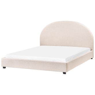 Beliani Beliani - Cama Con Somier Minimalista De Boucl&eacute; 160 X 200 Cm Beige Claro Vaucluse