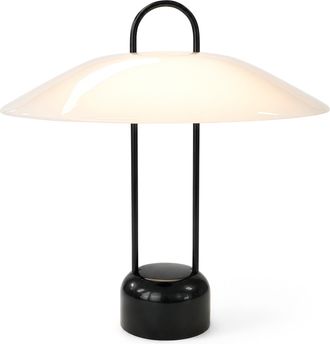Brightech Rumi Black Glass LED Table Lamp