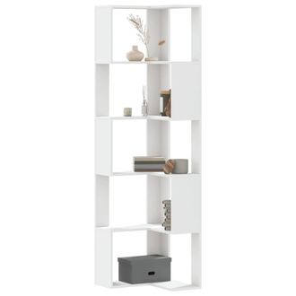 Berkfield Home Corner Bookcase 5-Tier White 50x50x179 cm Engineered Wood | Size: 50 x 50 x 179 cm