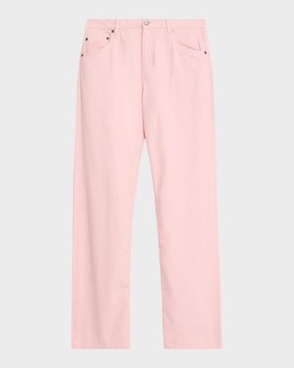 Etro Men & apos;s Cotton Herringbone Straight-Leg Five-Pocket Pants