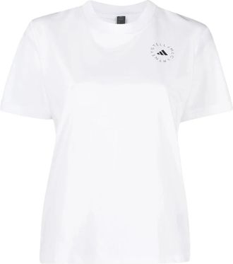 adidas by Stella McCartney a SMC Regl Tee - Dames - Sportshirts - Wit - XS - Fitness