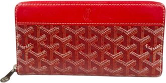 Goyard Red Color Pvc Coated Canvas Long Wallet (Bi-Fold) (Pre-Owned)