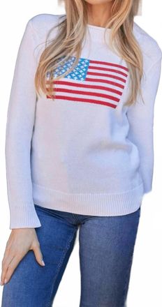 Sail to Sable Roll Neck Flag Sweater In Ivory