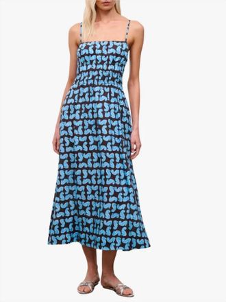 Staud Ayla Linen Dress In Seahorse
