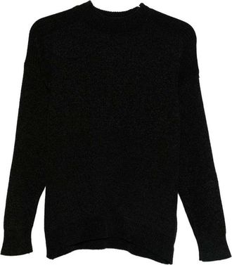 Daniele Alessandrini Black Ribbed Crewneck Sweater