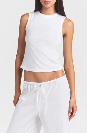 SKIMS Worn In Jersey Crewneck Tank in Snow at Nordstrom, Size Xx-Small