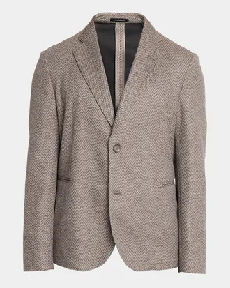 Emporio Armani Men & apos;s Chevron Jersey Blazer