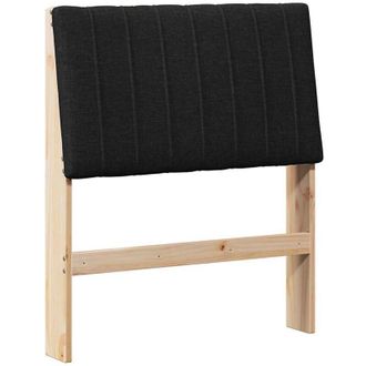 vidaXL Cabecero Tapizado Negro 75 Cm Madera De Pino Macizo Vidaxl