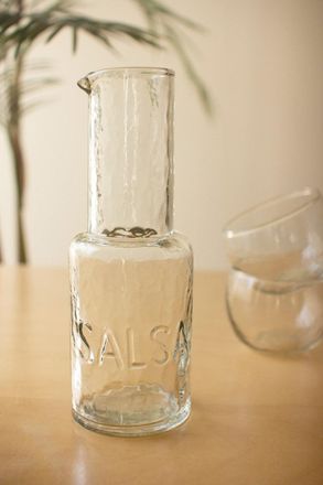 Kalalou Glass Salsa Pitcher With Four Bowls