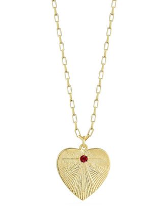 Sphera Milano 14K Over Silver Cz Heart Necklace