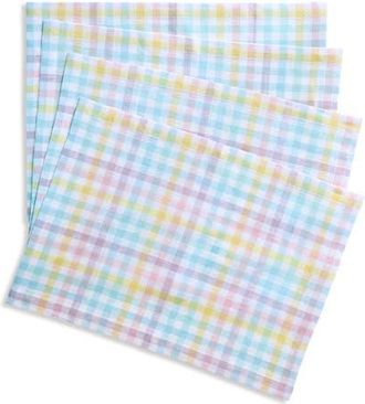 Solino Home Linen Placemats Set of 4, 14 x 19 Inch for Dining Table, Holiday and Everyday Table Decor - Gingham Check in Pastel Gingham at Nordstrom