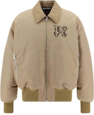 Palm Angels Gewatteerd Bomberjack - Heren - Bomber jackets - Beige - M - Jassen