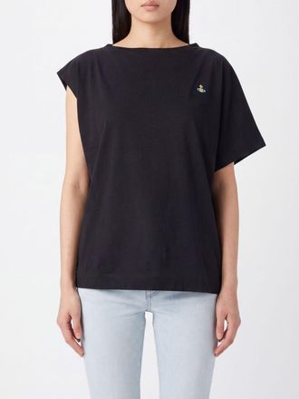 Vivienne Westwood Top Hebo monospalla in cotone asimmetrico con logo Orb