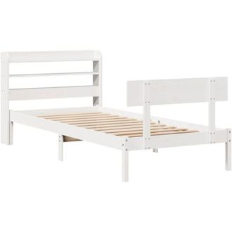 vidaXL Vidaxl - Bed Frame without Mattress White 75x190 cm Small Single Solid Wood Pine