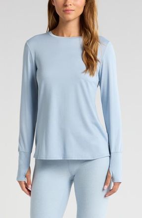 Zella Liana Restore Soft Lite Long Sleeve T-Shirt in Blue Fog at Nordstrom, Size X-Large