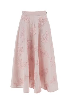 Rotate Voluminous Floral Appliqu&eacute; Midi Skirt