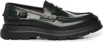 Giuliano Galiano Groene Leren Platte Schoenen - Heren - Loafers - Groen - 41 EU - Leer - Schoenen