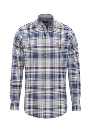 Fynch-Hatton Washed Oxford Check Shirt Red