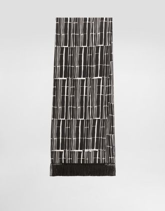 Dolce & Gabbana Printed Silk Scarf - Man Multicolor Onesize