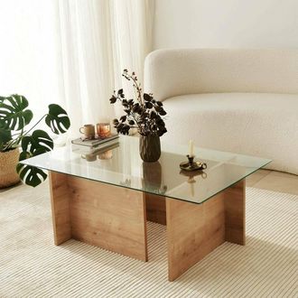 Dmora Mesita de sal&oacute;n en madera melaminada roble marr&oacute;n